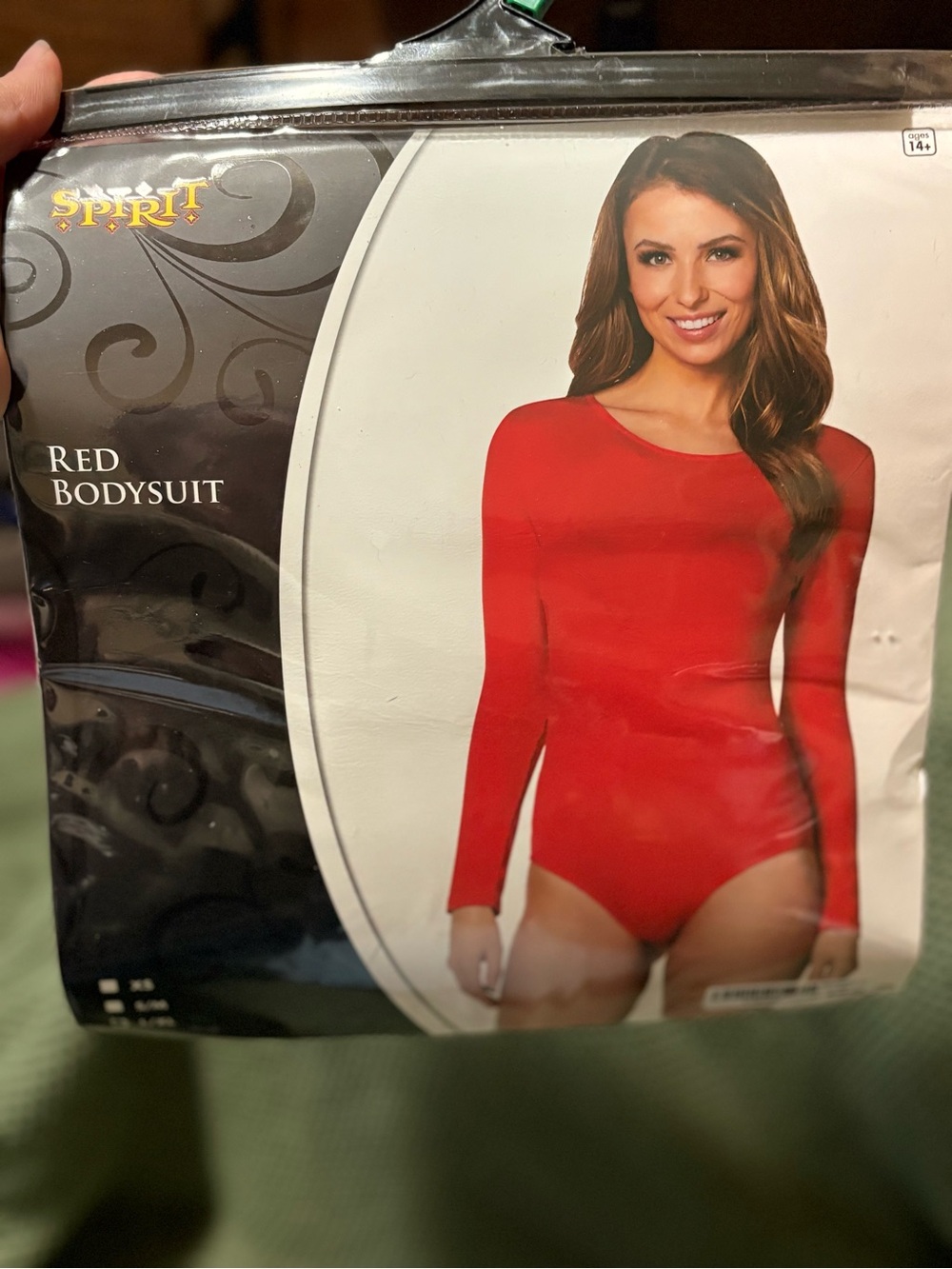 Spirit Women's Red Long-Sleeve Crew Neck Bodysuit